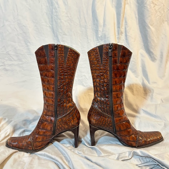 Brown Crocodile Boots - Picture 2 of 7